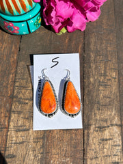 Orange spiny Dangle Earrings #5