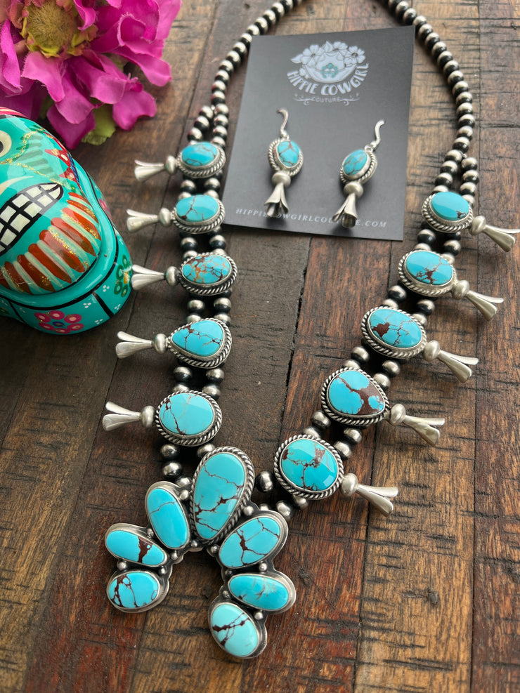 Turquoise Squash Blossom Set