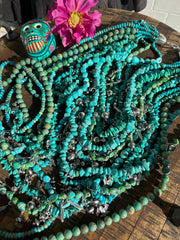 12 Strand Turquoise Charm Necklace