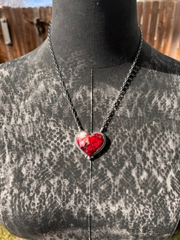 Dahlia Rose Heart Necklace 11-20