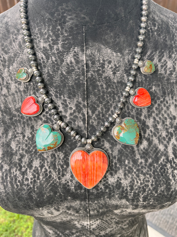 Multicolor Heart Necklace- C