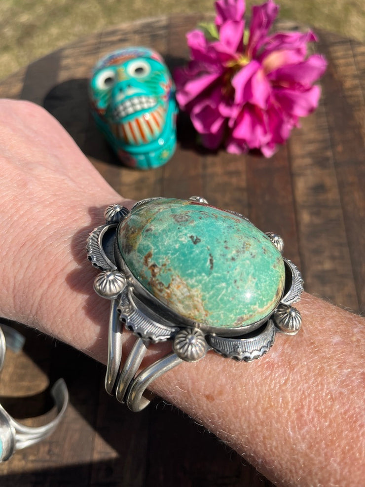 Kingman Turquoise Single Stone Cuff