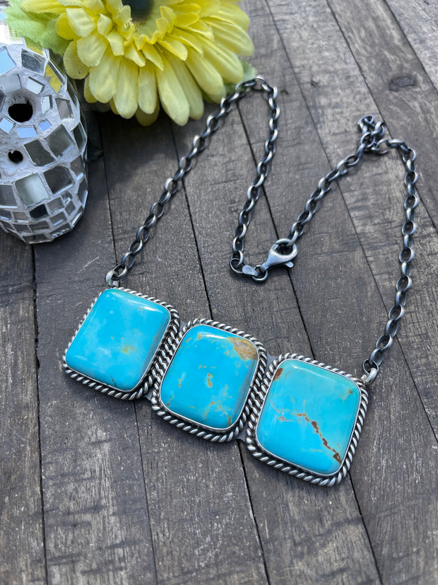3 Stone Square Necklace #1-9