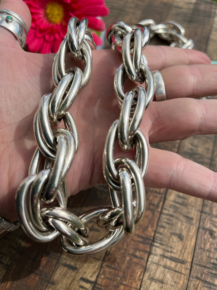 36" Double Hoop Chain Necklace- NEED PRICE