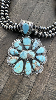 Multi Strand Pearl and Golden Hills Pendant Necklace #2
