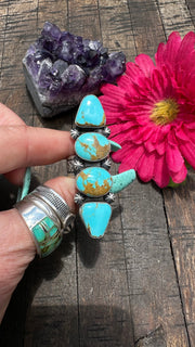 Sterling and Turquoise Concho Necklace Set