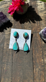 Kingman Turquoise Squash Blossom Set