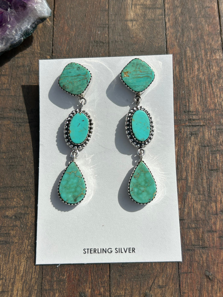 3 Stone Kingman Earrings #2