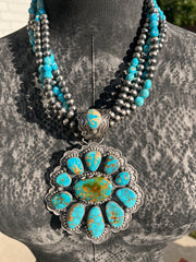 Royston Pendant on 4 Strand Bead Necklace