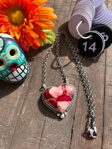 Dahlia Rose Heart Necklace 11-20