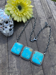 3 Stone Square Necklace #1-9