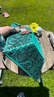 Turquoise Tooled Tray