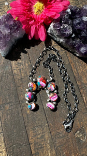 Pink Dahlia Naja Necklace #1