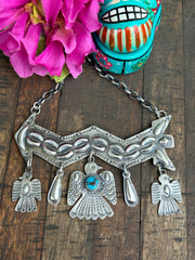 Thunderbird Sterling Silver Collar Necklace