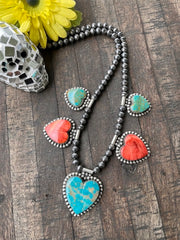 Multicolor Heart Necklace- F
