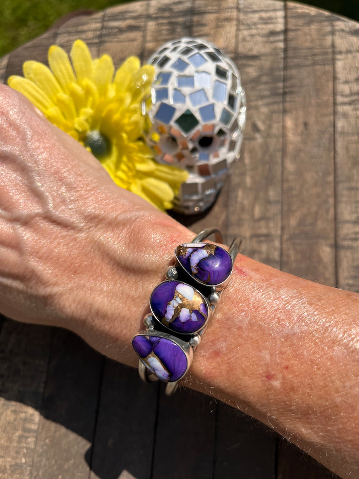 3 Stone Lavender Dahlia Kingman Cuffs 1-3