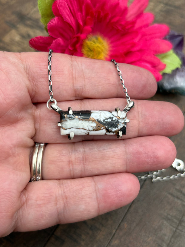 Waterproof White Buffalo Remix Bar Necklace #5