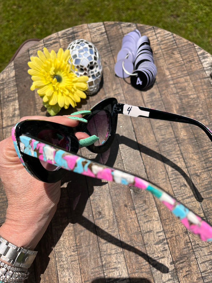 Handmade Cotton Candy Kingman Inlay Sunglasses #4