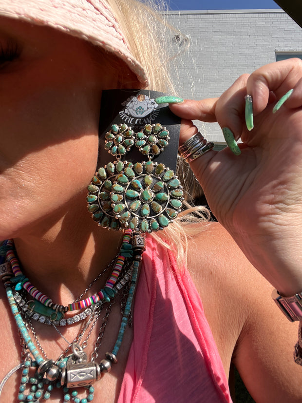Green Cluster Earrings
