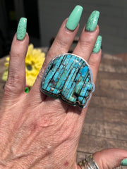 Bear Inlay Ring Sz 9 3/4