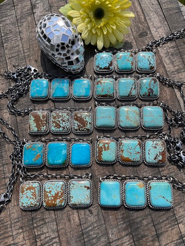 3 Stone Square Necklace #1-9