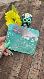 Turquoise Acid Wash Card Holder