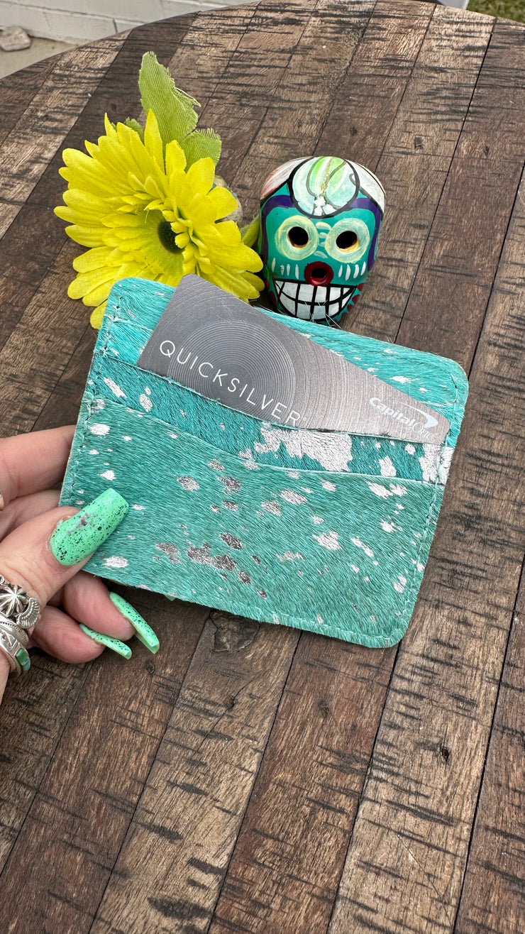 Turquoise Acid Wash Card Holder