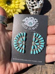 Blue Kingman Half Cluster Stud