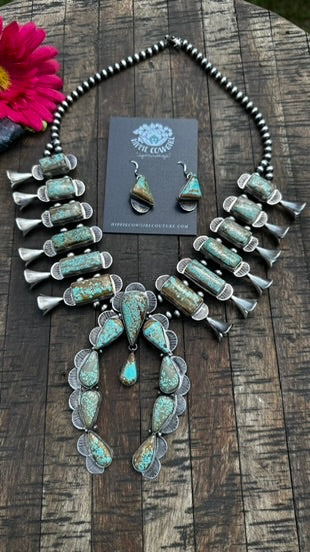 #8 Turquoise Squash Blossom Set