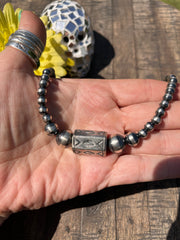 Stamped Pearl Necklace