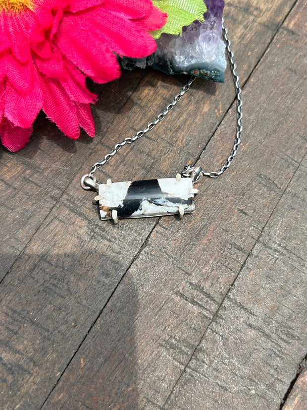 Waterproof White Buffalo Remix Bar Necklace #7