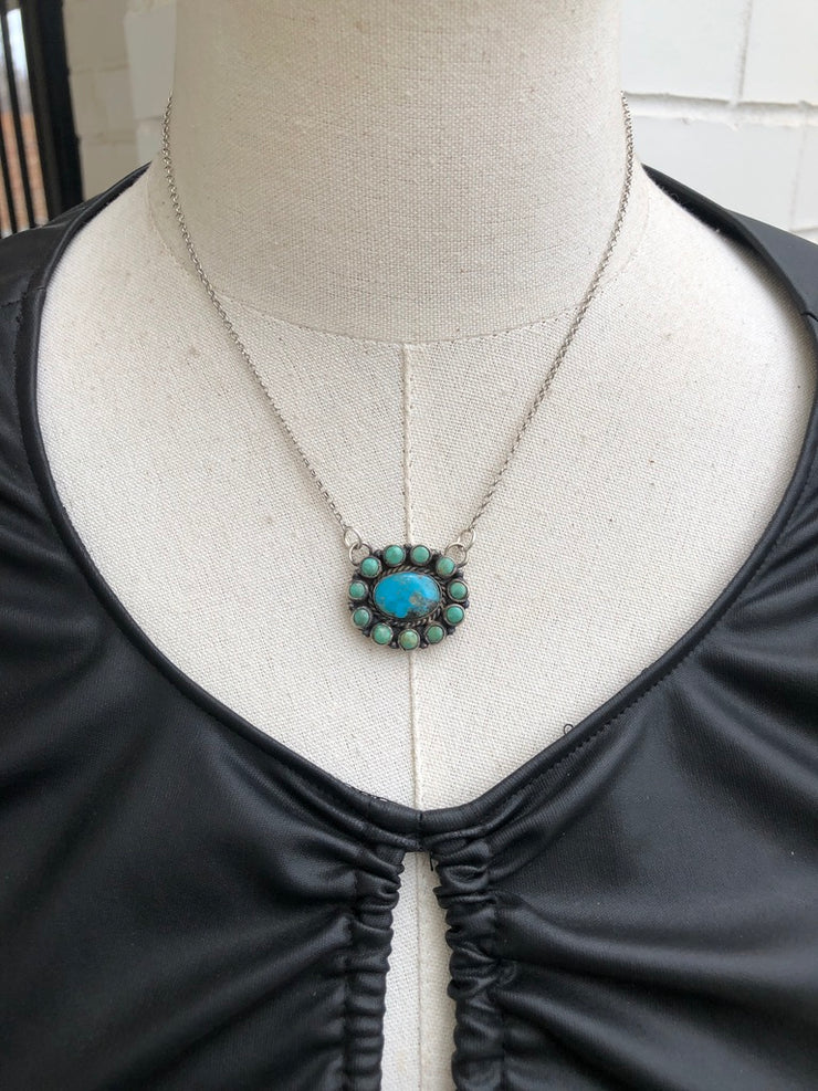 Turquoise Mini Cluster Necklace #4