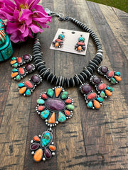 Multi Color Navajo Pearl Necklace Set
