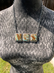 3 Stone Square Necklace #1-9