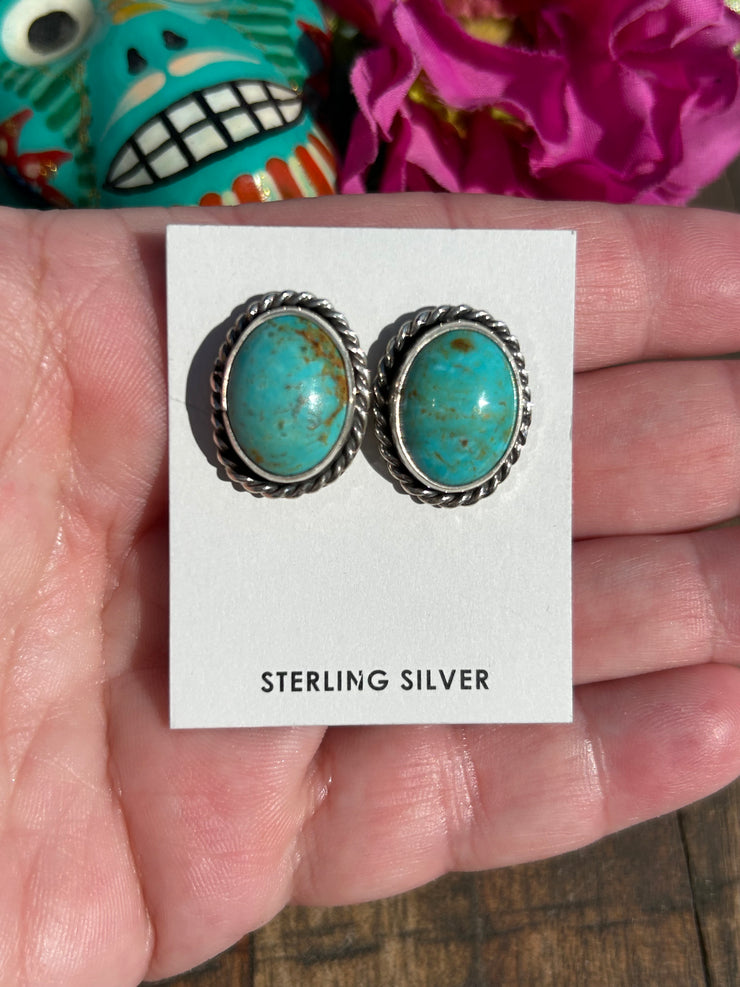 Kingman Turquoise Oval Studs #2