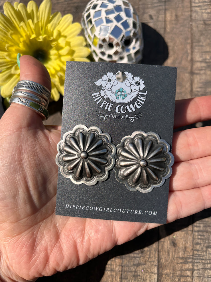 Sterling Concho Earrings