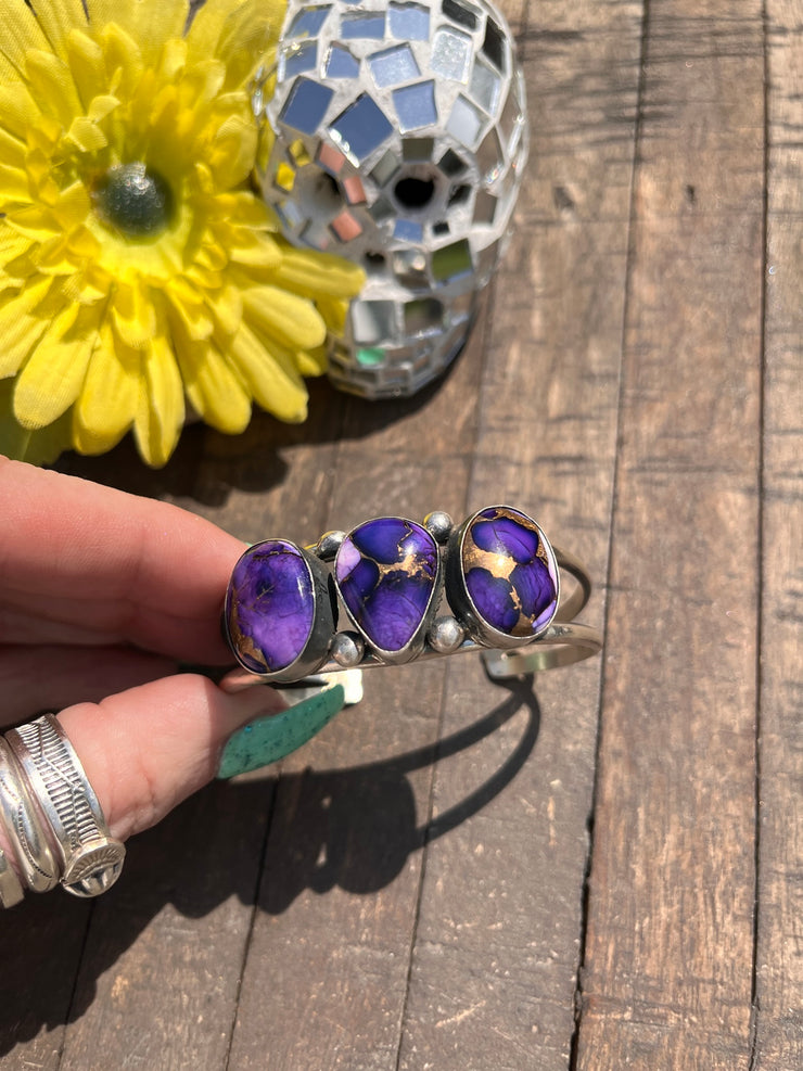 3 Stone Lavender Dahlia Kingman Cuffs 1-3