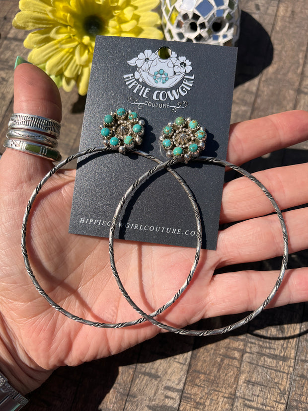 Green Kingman Cluster Hoop