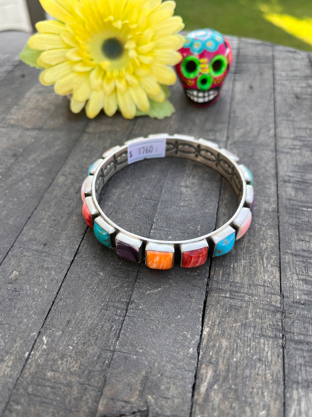 Multi Stone Eternity Bangle