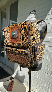 Leopard Cowhide Backpack