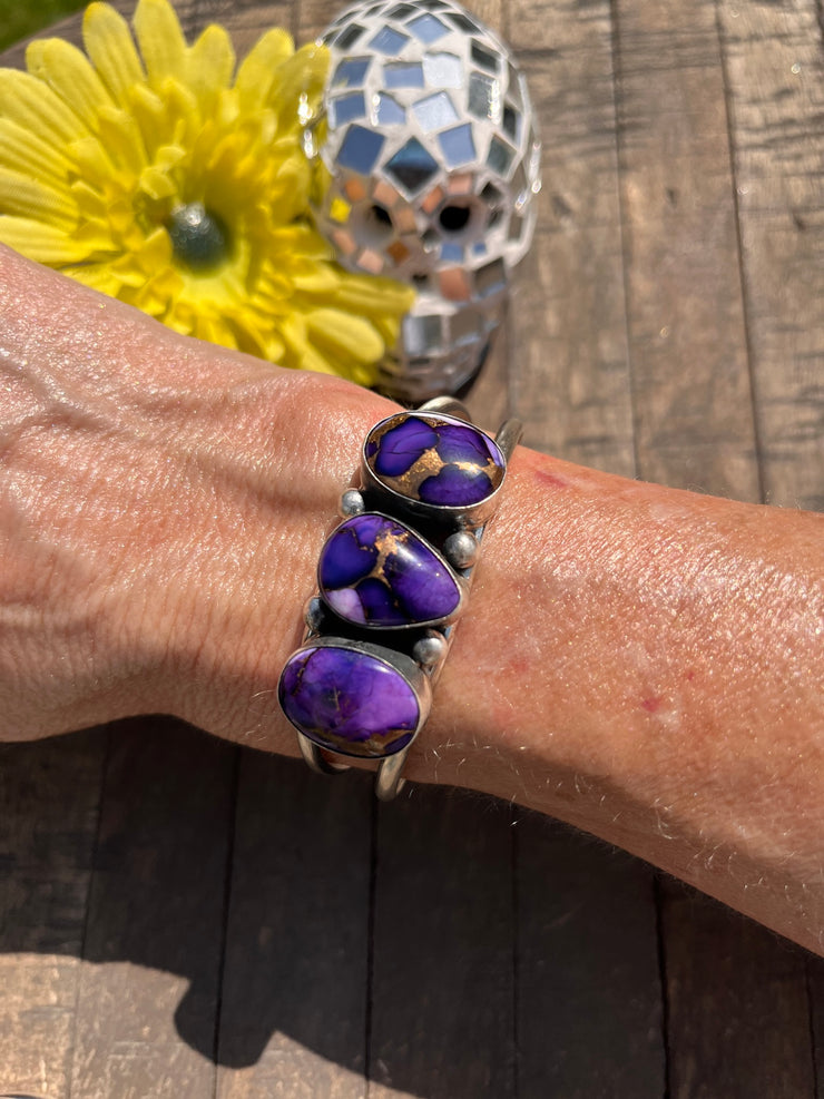 3 Stone Lavender Dahlia Kingman Cuffs 1-3