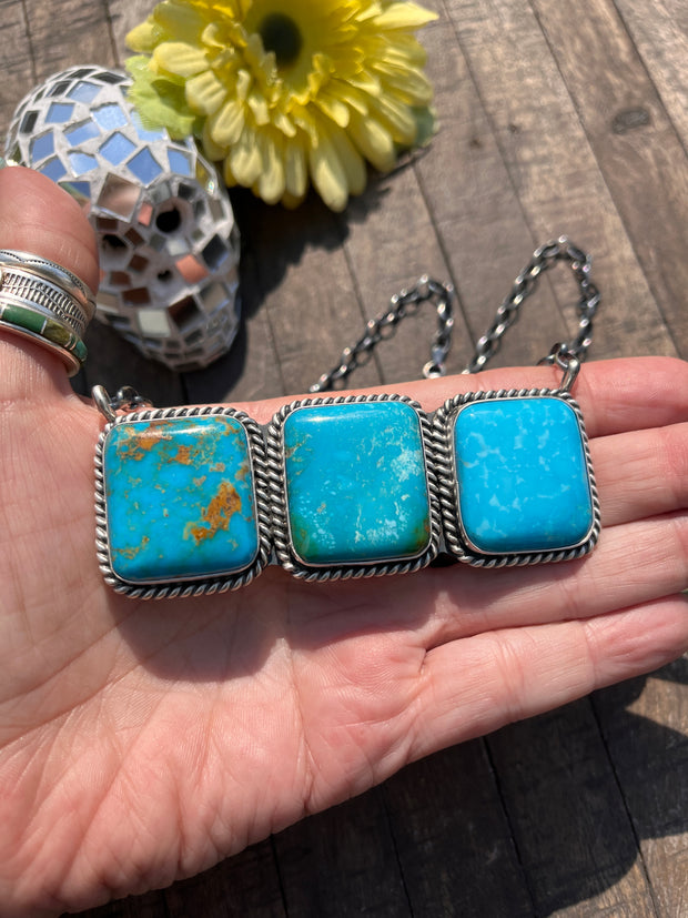3 Stone Square Necklace #1-9