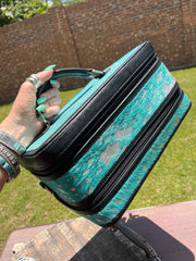 Turquoise Acid Wash Jewelry Case