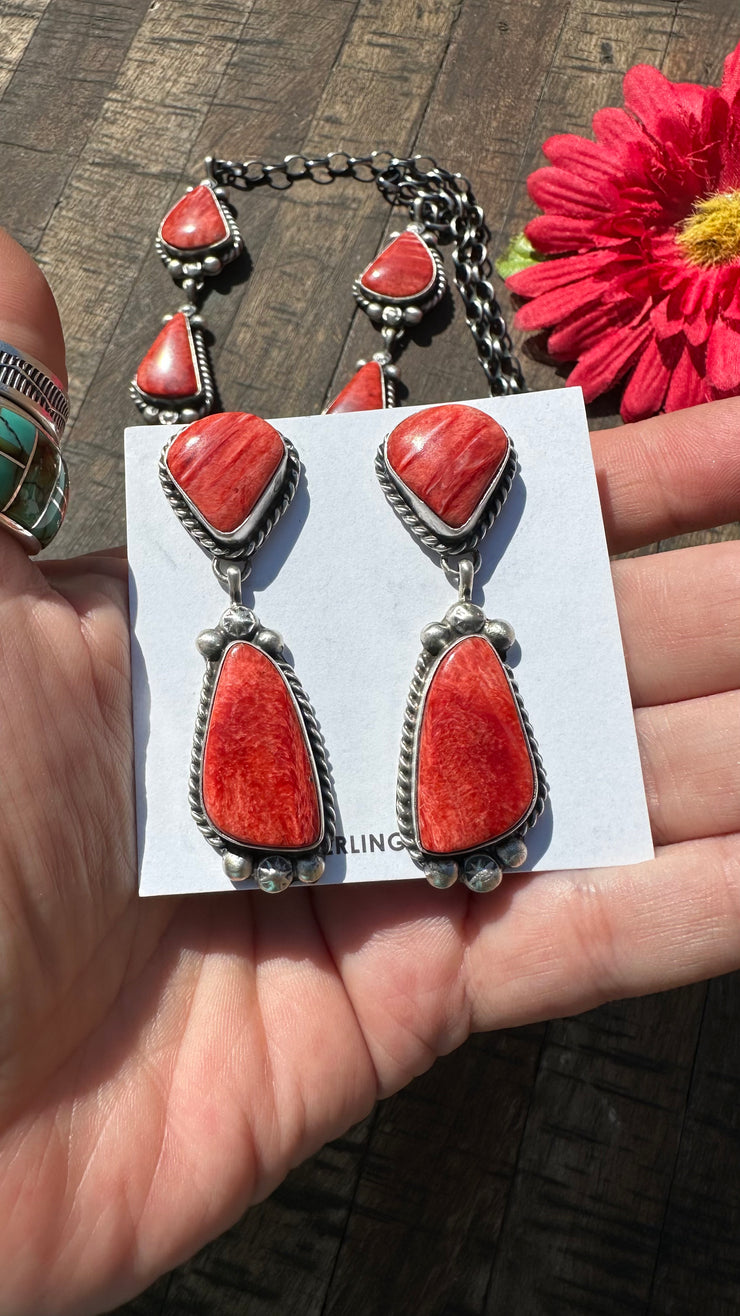 Red Spiny Lariat Set