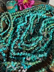 12 Strand Turquoise Charm Necklace