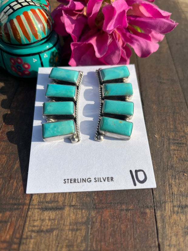 4 Stone Bar Earrings #10