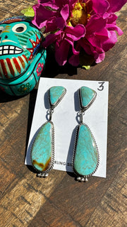 2 Stone Kingman Dangle Earrings #3