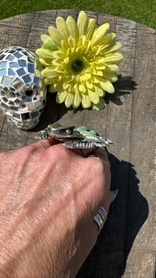 Variscite Horned Frog Ring