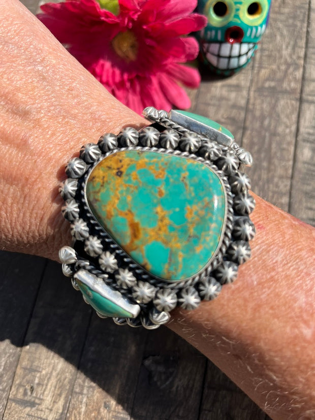 3 Stone Kingman Turquoise Cuff #1