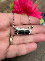 Waterproof White Buffalo Remix Bar Necklace #9